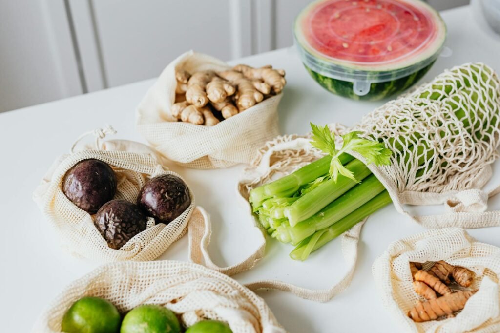 Budget-friendly vegan meal prep ingredients organized on a kitchen counter